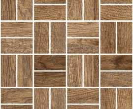 Мозаика Grasaro Italian Wood Темно-коричневая 24.5x24.5 Структурированная