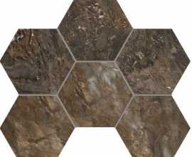 Мозаика Estima Bernini Dark Brown BR04 Hexagon 28.5x25 Полированная