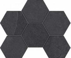 Мозаика Estima Luna LN04-TE04 Black Hexagon 25x285 неполированная